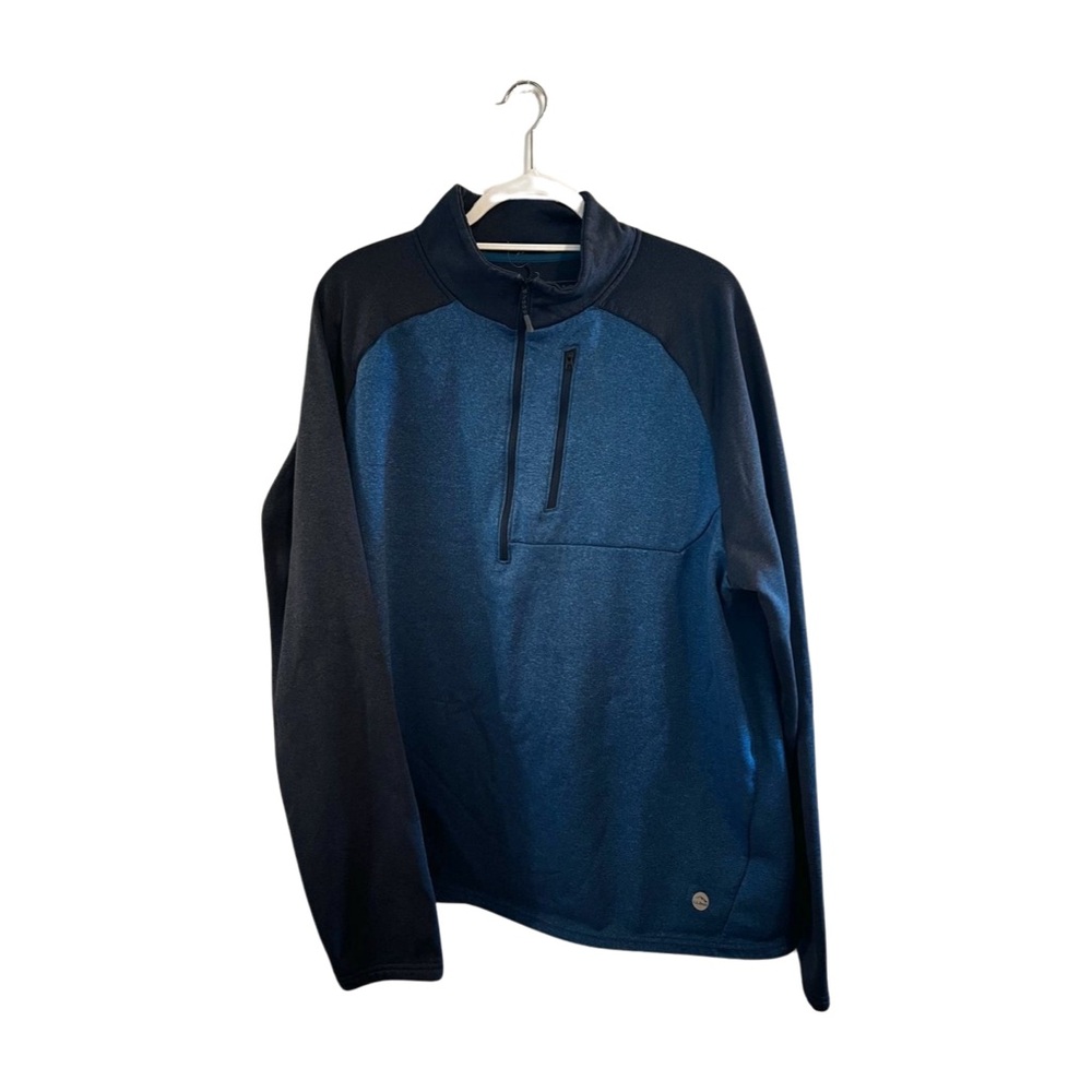 EUC LL Bean Men's Mountain Fleece Half-Zip, Colorblock - Navy